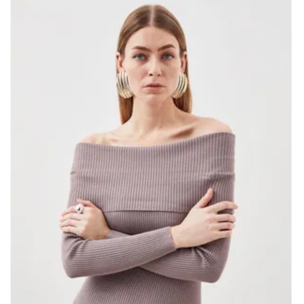 Karen Millen Off Shoulder‎ Knit Midi Dress - Picture 2 of 7